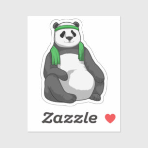 Panda at Fitness with Towel Sticker