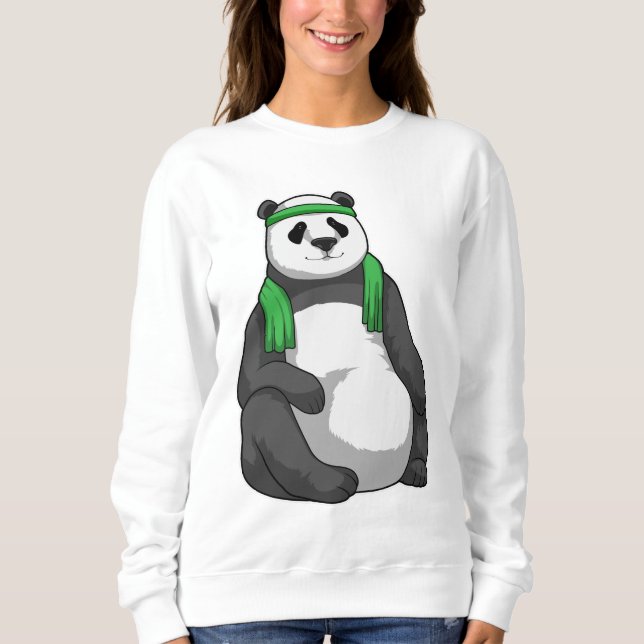 Panda at Fitness with Towel Sweatshirt (Front)