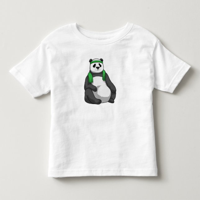 Panda at Fitness with Towel Toddler T-shirt (Front)