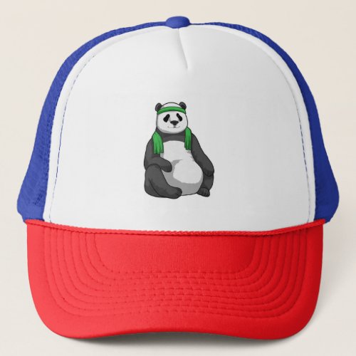 Panda at Fitness with Towel Trucker Hat