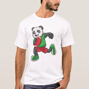 Panda at Football with Equipment T-Shirt