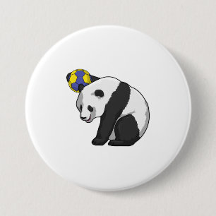 Panda at Handball Sports Button