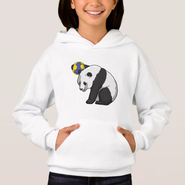Panda at Handball Sports Hoodie (Front)