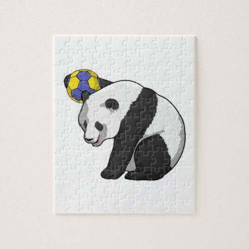 Panda at Handball Sports Jigsaw Puzzle