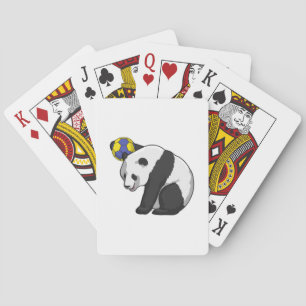 Panda at Handball Sports Poker Cards