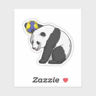 Panda at Handball Sports Sticker