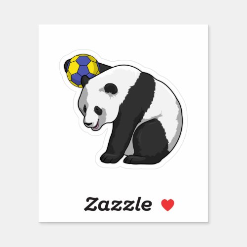 Panda at Handball Sports Sticker