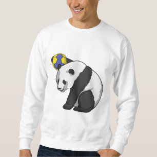 Panda at Handball Sports Sweatshirt