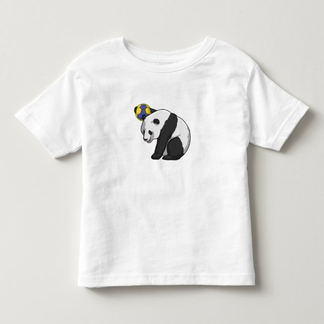 Panda at Handball Sports Toddler T-shirt (Front)