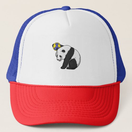 Panda at Handball Sports Trucker Hat