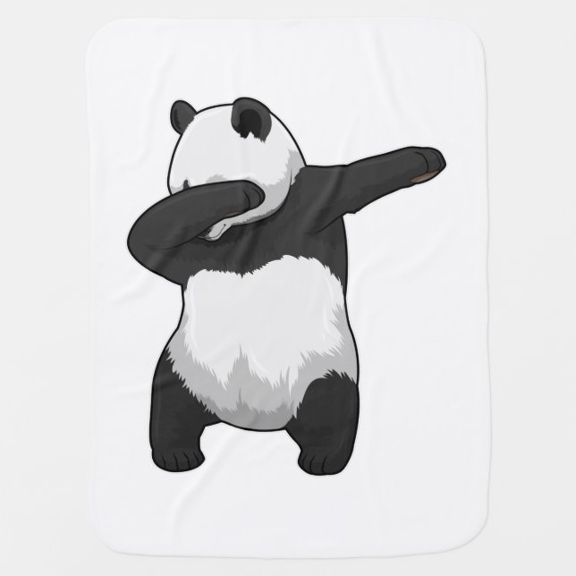 Panda at Hip Hop Dance Dab Baby Blanket (Front)