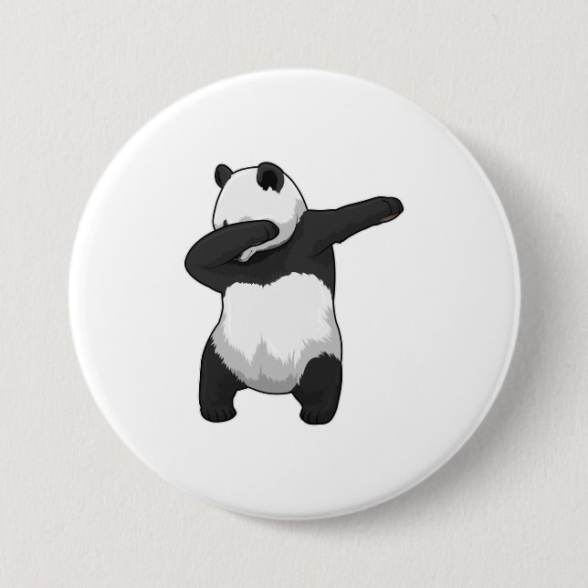 Panda at Hip Hop Dance Dab Button (Front)