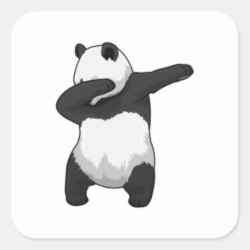 Panda at Hip Hop Dance Dab Square Sticker