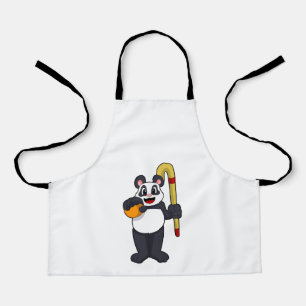 Panda at Hockey with Hockey bat Apron