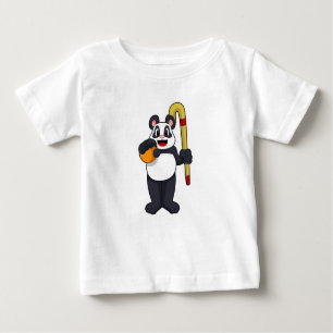 Panda at Hockey with Hockey bat Baby T-Shirt