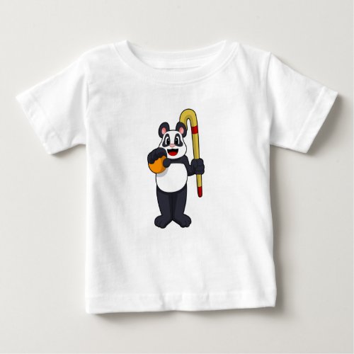 Panda at Hockey with Hockey bat Baby T_Shirt