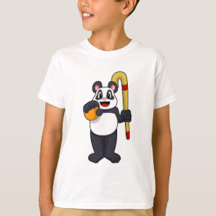 Panda at Hockey with Hockey bat T-Shirt