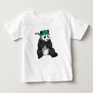 Panda at Ice hockey with Ice hockey stick Baby T-Shirt