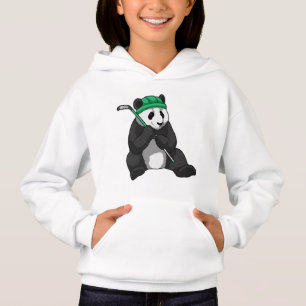 Panda at Ice hockey with Ice hockey stick Hoodie