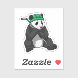 Panda at Ice hockey with Ice hockey stick Sticker