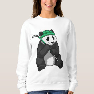 Panda at Ice hockey with Ice hockey stick Sweatshirt