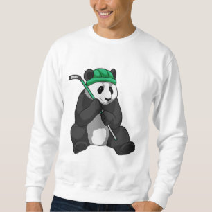Panda at Ice hockey with Ice hockey stick Sweatshirt