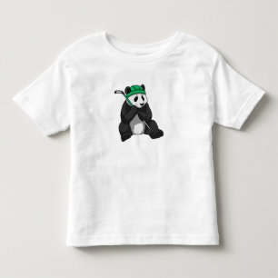 Panda at Ice hockey with Ice hockey stick Toddler T-shirt