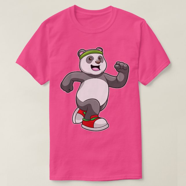 Panda at Running with Head T-Shirt (Design Front)