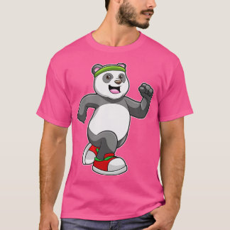 Panda at Running with Head T-Shirt