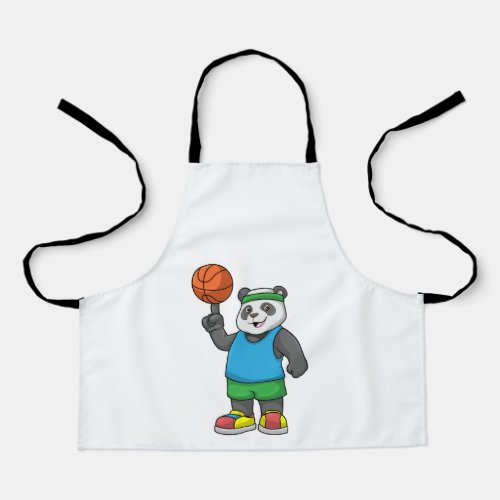 Panda at Sports with Basketball Apron