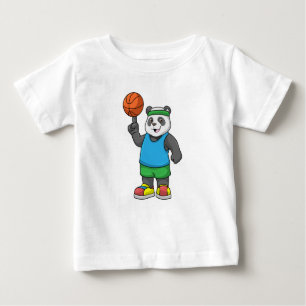 Panda at Sports with Basketball Baby T-Shirt