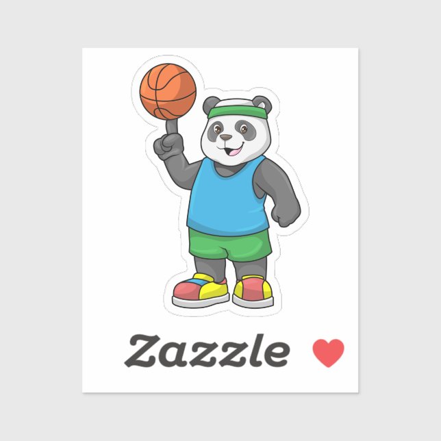 Panda at Sports with Basketball Sticker (Sheet)