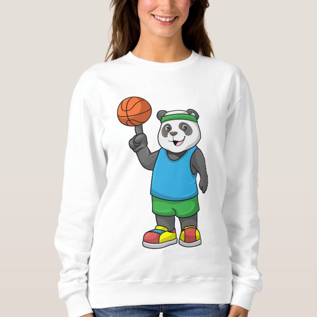 Panda at Sports with Basketball Sweatshirt (Front)