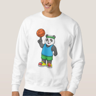 Panda at Sports with Basketball Sweatshirt