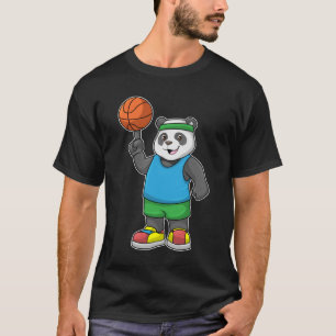 Panda at Sports with Basketball T-Shirt