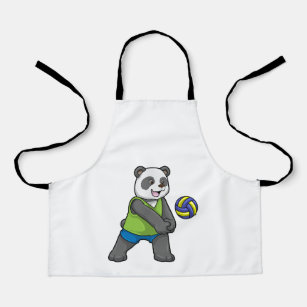 Panda at Sports with Volleyball Apron