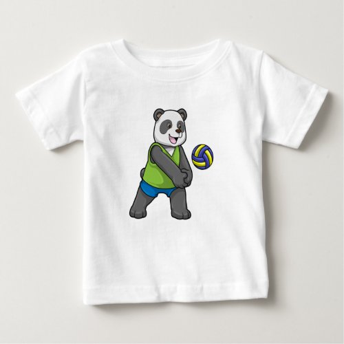 Panda at Sports with Volleyball Baby T_Shirt