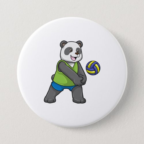Panda at Sports with Volleyball Button