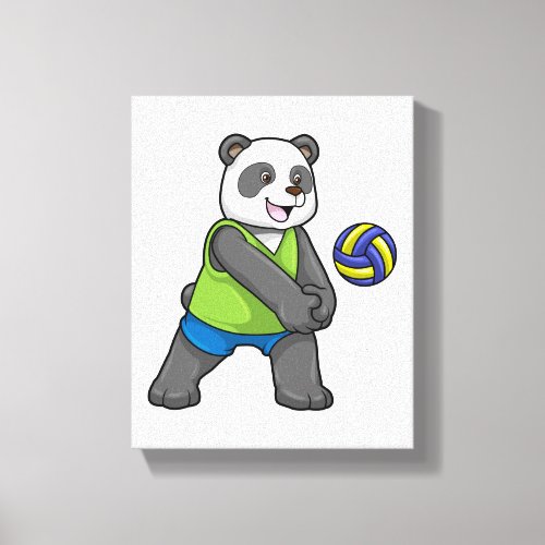Panda at Sports with Volleyball Canvas Print