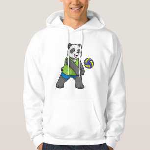 Panda at Sports with Volleyball Hoodie