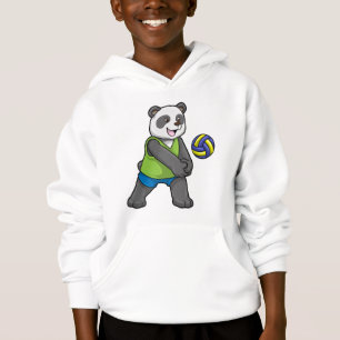 Panda at Sports with Volleyball Hoodie