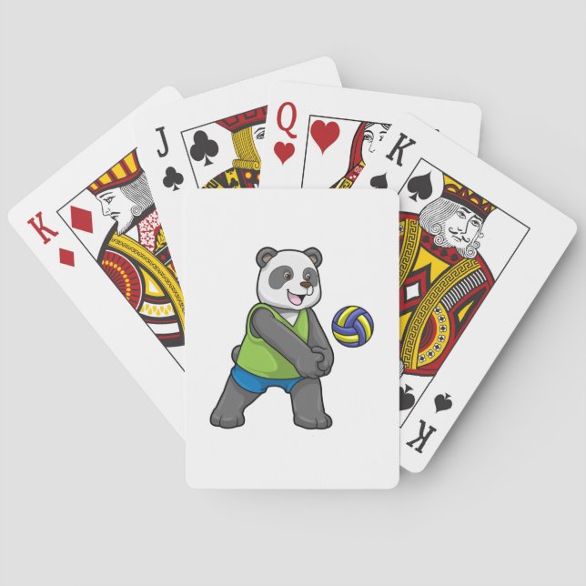 Panda at Sports with Volleyball Poker Cards (Back)