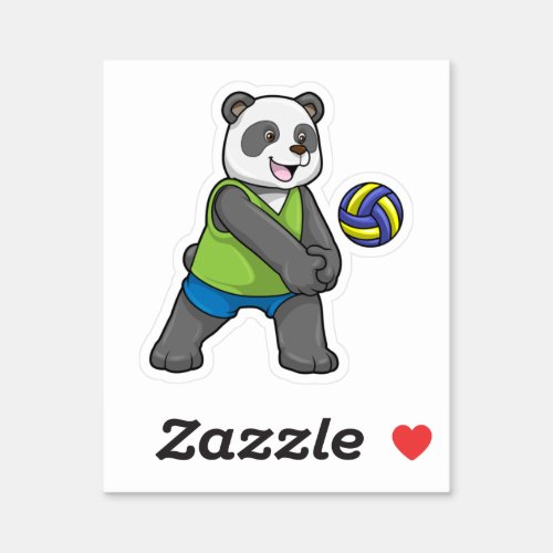 Panda at Sports with Volleyball Sticker