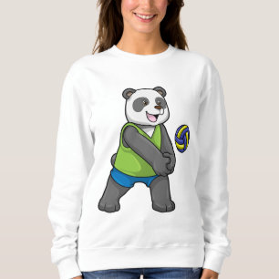 Panda at Sports with Volleyball Sweatshirt