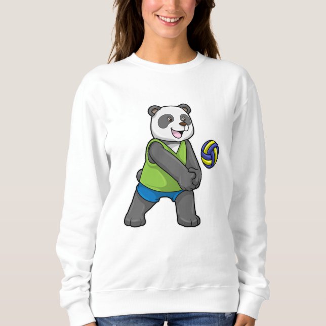Panda at Sports with Volleyball Sweatshirt (Front)
