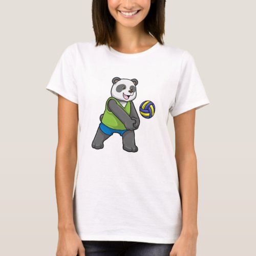 Panda at Sports with Volleyball T_Shirt