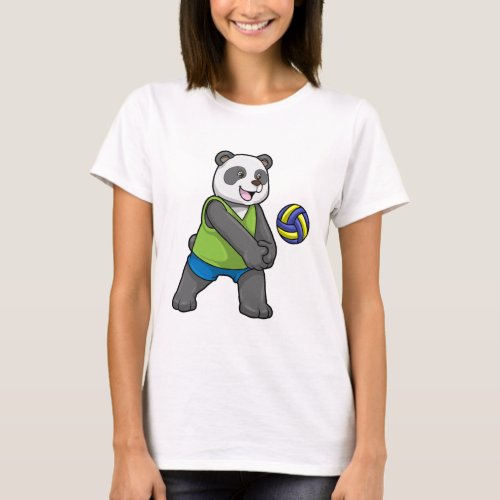 Panda at Sports with Volleyball T_Shirt