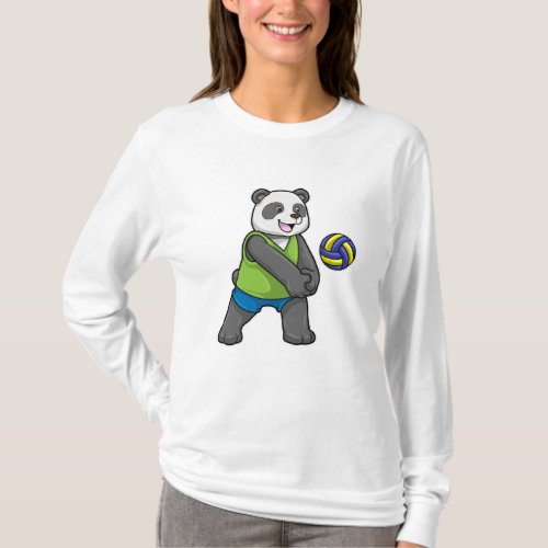 Panda at Sports with Volleyball T_Shirt