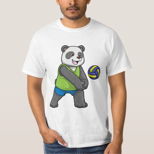 Panda at Sports with Volleyball T_Shirt