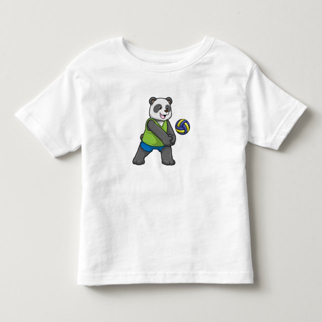 Panda at Sports with Volleyball Toddler T-shirt (Front)